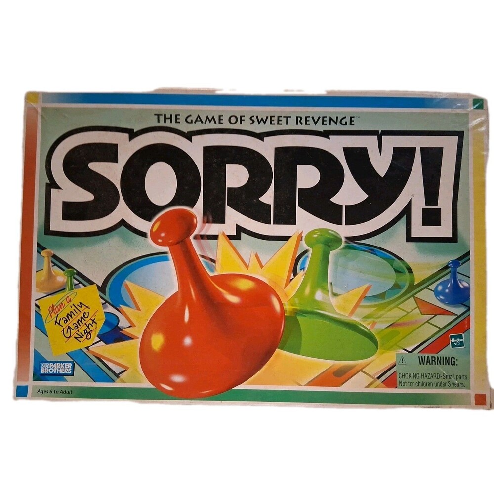 SORRY Board Game 1998 Vintage 100% Complete Parker Brothers Hasbro